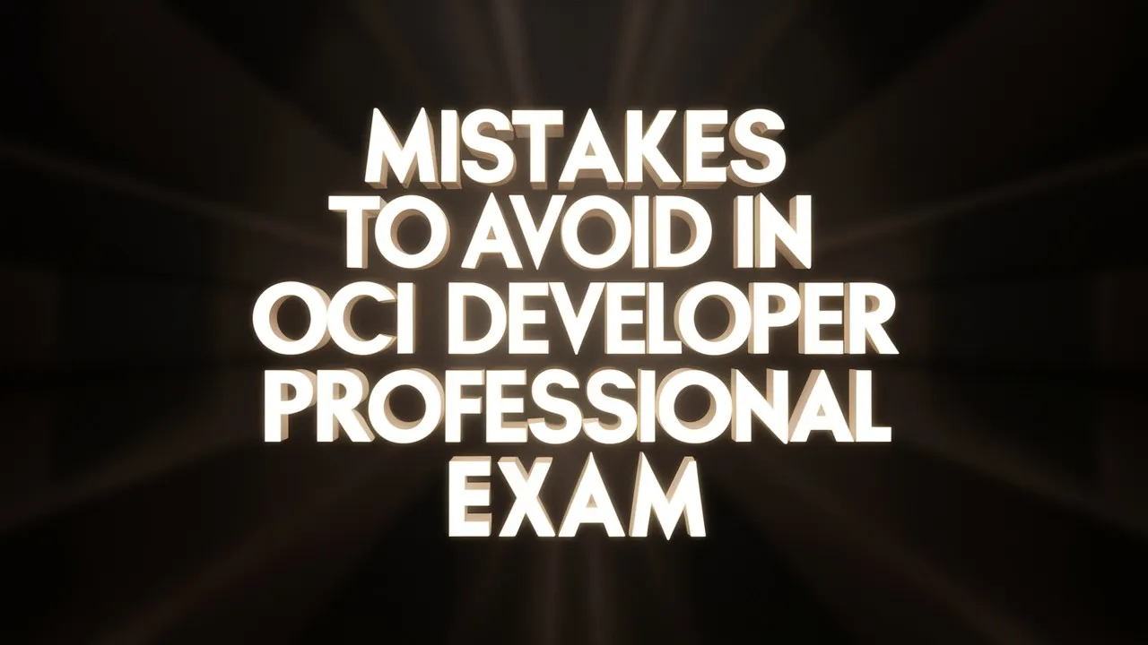 Mistakes to Avoid in OCI Developer Professional Exam